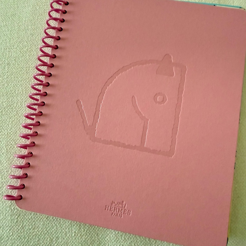 Hermes Pink Spiral Notebook